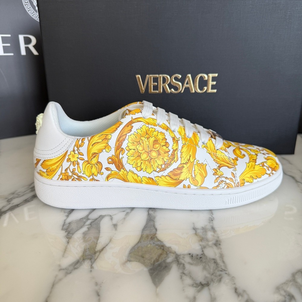 Versace Womens 1016935 Leather Medusa Head Low Top Sneakers Trainers EU 36 - Picture 2 of 16